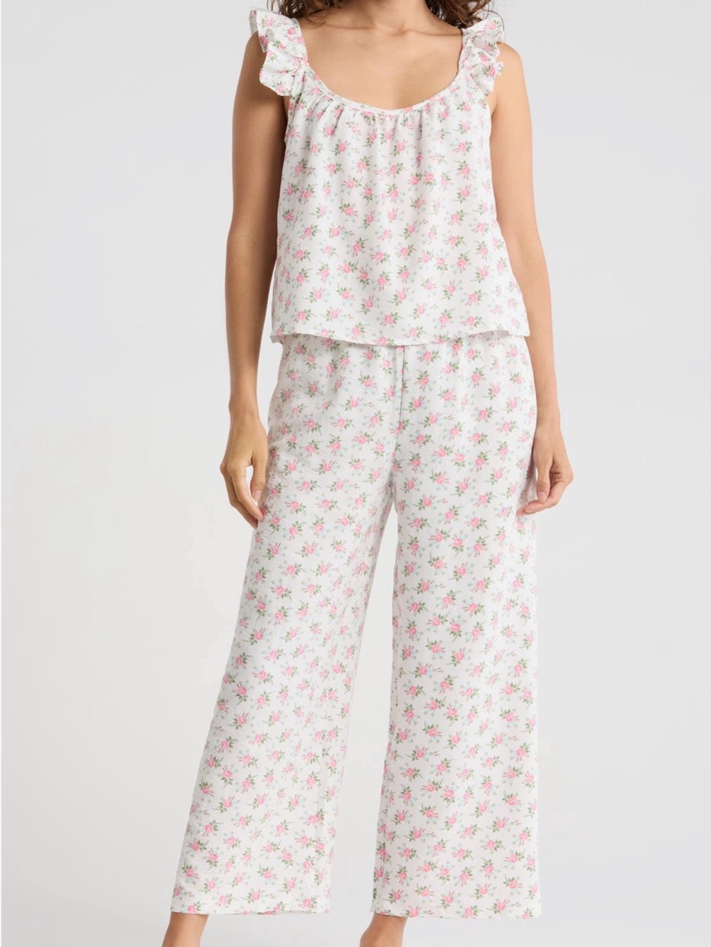 PJ Salvage Floral Ruffle-Sleeve Pajama Set